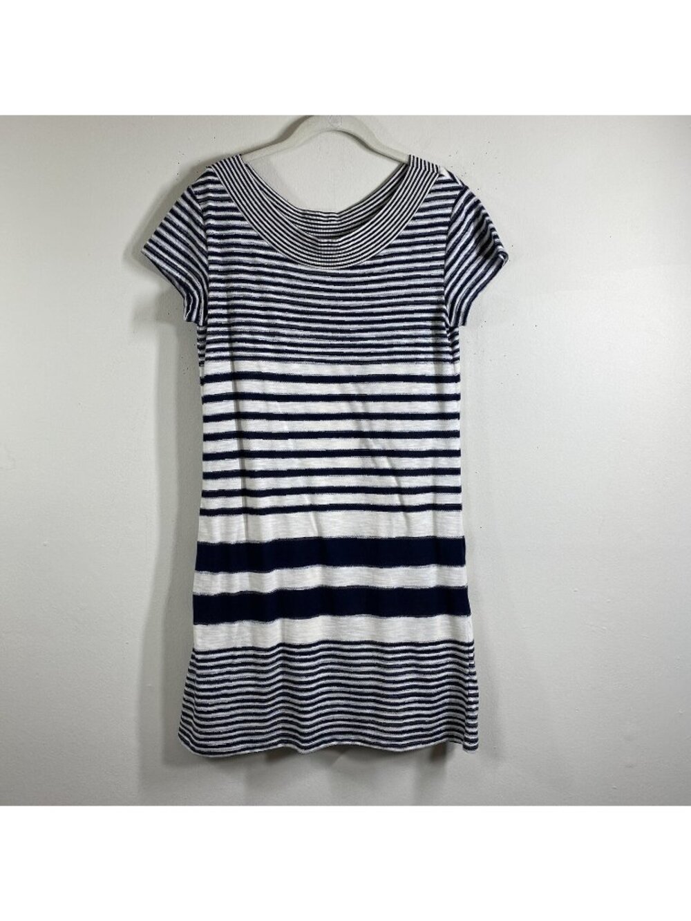 Maeve By Anthropologie Stretch Knit Dress Size S  Black & White Textured Striped